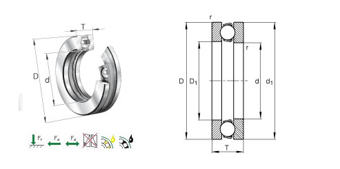 FAG52315推力球轴承平面图