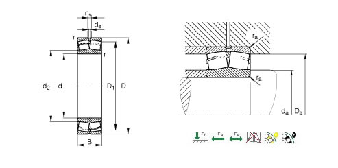FAG23126ESK.TVPB+H3126调心滚子轴承平面图